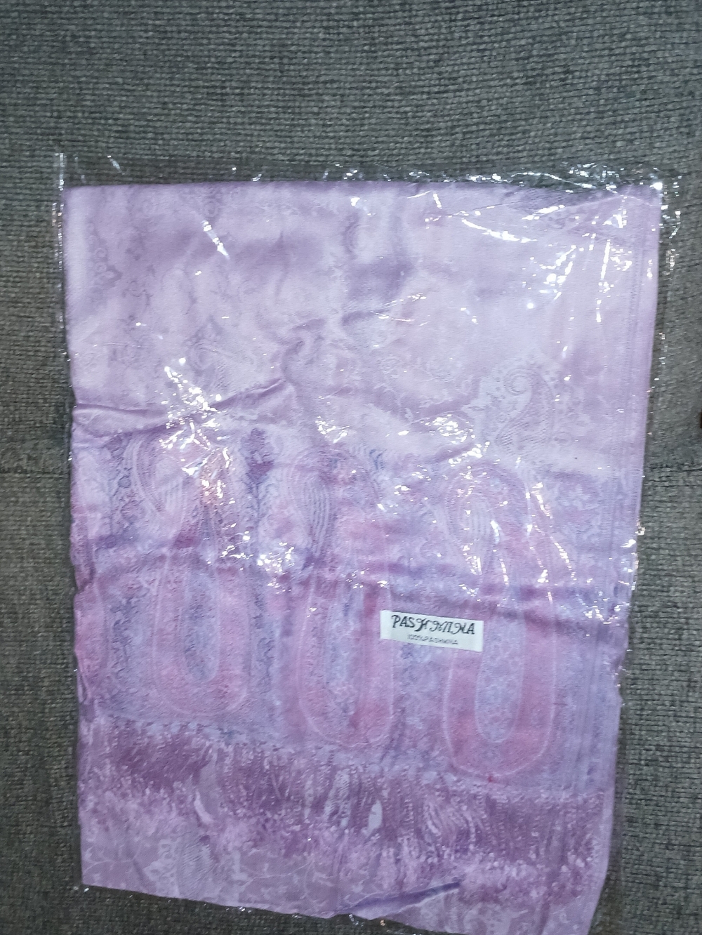 Light Lavender Paisley Pashmina Scarf with Subtle Pink Accents